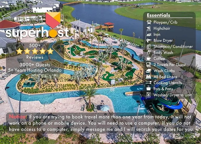 A - New 4 Bedroom Home - 5 Miles To Disney - Free Water Park - Private Pool